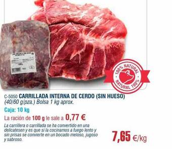 Abordo Carrillada interna de cerdo (sin hueso) oferta