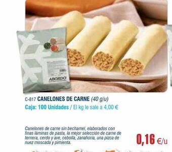 Abordo Canelones de carne oferta