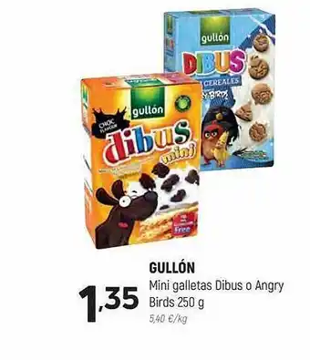 Coviran Gullón mini galletas dibus o angry birds oferta