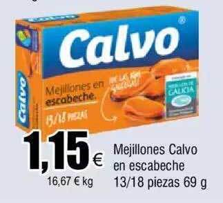 FROIZ Mejillones calvo en escabeche 13-18 piezas oferta