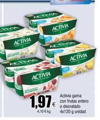 FROIZ Activia gama con frutas entero o desnatado oferta