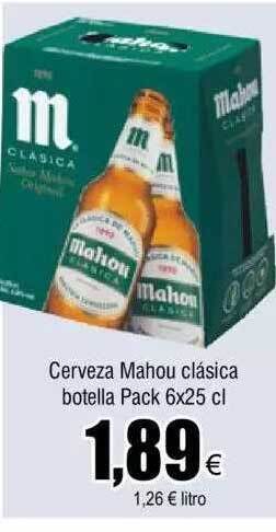 FROIZ Cerveza mahou clásica botella pack 6 oferta