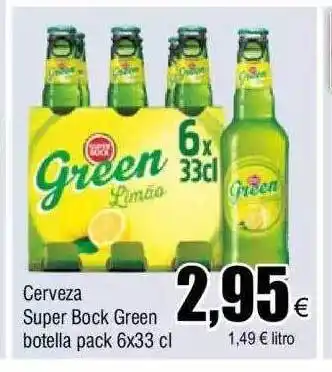 FROIZ Cerveza super bock green botella pack 6 oferta