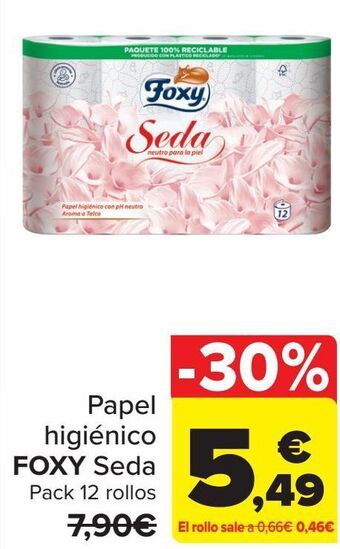 Carrefour Papel higiénico foxy seda oferta