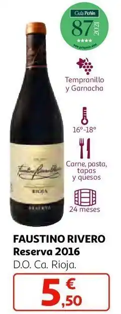 Alcampo Vino reserva faustino rivero oferta