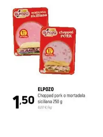 Coviran Elpozo Chopped Pork o Mortadela Siciliana 250g oferta