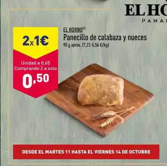 ALDI El horno panecillo de calabaza y nueces oferta