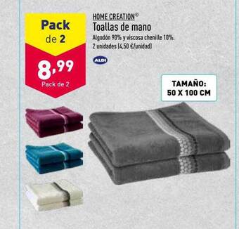 ALDI Home creation toallas de mano oferta