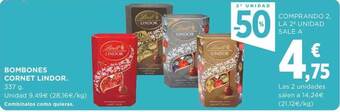 Supercor 2a unidad -50% bombones cornet lindor oferta