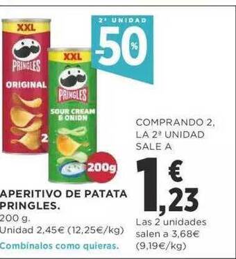 Supercor 2a unidad -50% aperitivo de patata pringles oferta