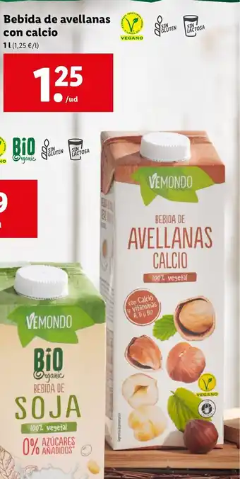 Lidl Bebida de avellanas con calcio oferta