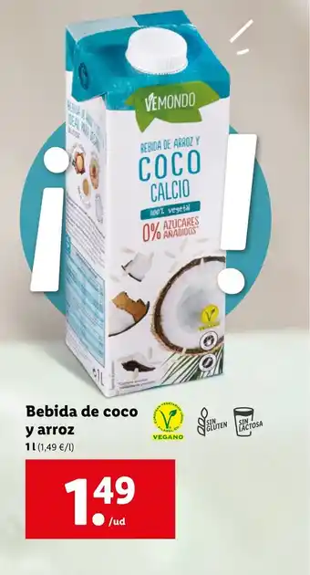 Lidl Bebida de coco y arroz oferta