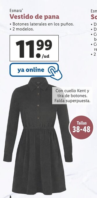 Lidl Vestido De Pana oferta