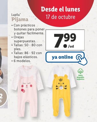 Lidl Pijama oferta
