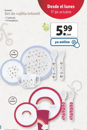 Lidl Set De Vajilla Infantil oferta