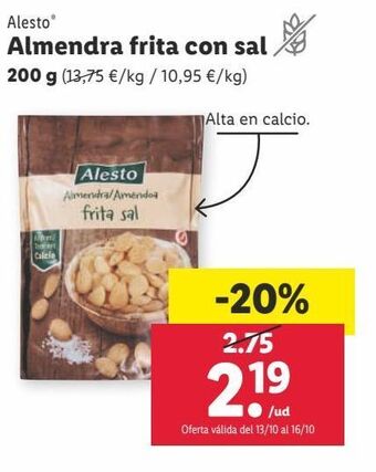 Lidl Almendras alesto oferta