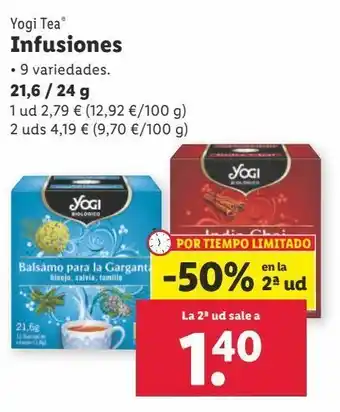 Lidl Infusiones yogi tea oferta