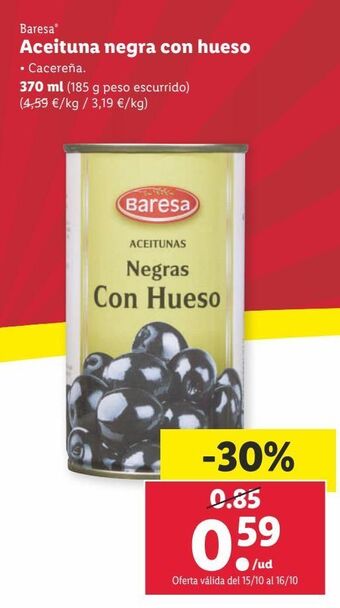 Lidl Aceitunas negras baresa oferta