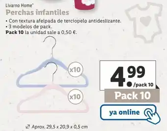 Lidl Perchas infantiles livarno oferta