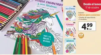 Lidl Libros para colorear crelando oferta