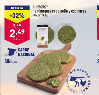 ALDI Hamburguesas De Pollo Y Espinacas oferta