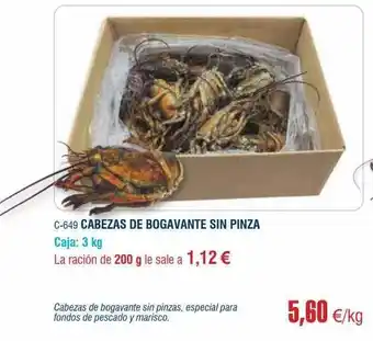Abordo Cabezas de bogavante sin pinza oferta