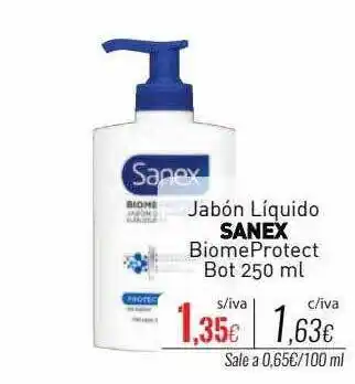 Cuevas Cash Jabón líquido sanex biomeprotect bot oferta