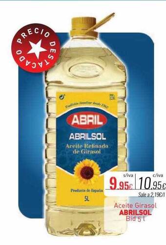 Cuevas Cash Aceite girasol abrilsol bid oferta
