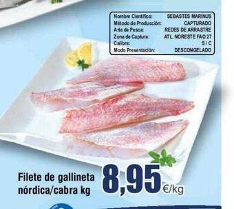 FROIZ Filete de gallineta nórdica-cabra kg oferta