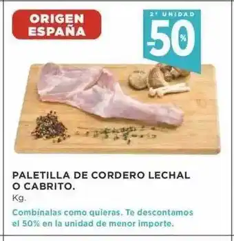 Supercor 2a unidad -50% paletilla de cordero lechal o cabrito oferta