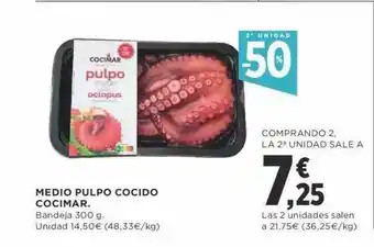 Supercor 2a unidad -50% medio pulpo cocido cocimar oferta