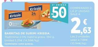 Supercor 2a unidad -50% barritas de surimi krissia oferta