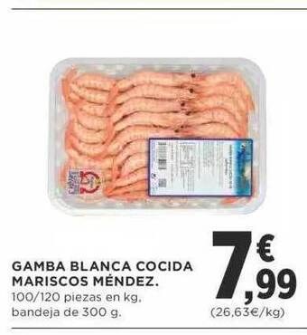 Supercor Gamba blanca cocida mariscos méndez oferta