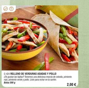 Abordo Relleno de verduras asadas y pollo oferta