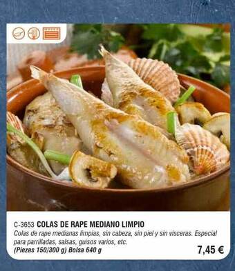 Abordo Colas de rape mediano limpio oferta