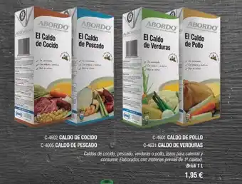 Abordo Caldo de cocido caldo de pescado caldo de pollo caldo de verduras oferta