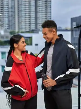 Shein Hombres 1 pieza cazadora de manga raglán de color combinado con cremallera oferta