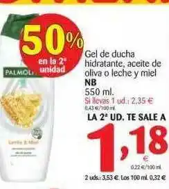 Alimerka Gel De Ducha Hidratante Aceite De Oliva O Leche Y Miel Nb 550ml oferta