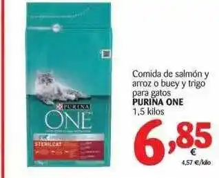 Alimerka Comida De Salmón Y Arroz O Buey Y Trigo Para Gatos Purina One 1,5 kilos oferta