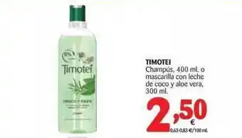 Alimerka Timotei Champús O Mascarilla Con Leche De Coco Y Aloe Vera 300ml oferta