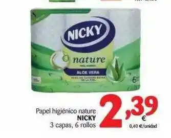 Alimerka Papel Higiénico Nature Nicky 6 rollos oferta