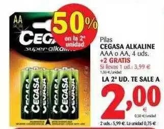 Alimerka Pilas Cegasa Alkaline AAA O AA 4 uds. +2 Gratis oferta