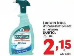 Alimerka Limpiador Baños Desengrasante Cocinas O Multiusos Sanytol 750ml oferta