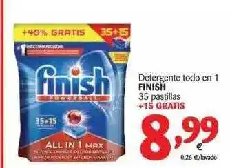 Alimerka Detergente Todo En 1 Finish 35 pastillas +15 Gratis oferta