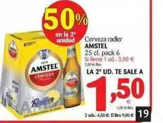 Alimerka Cerveza Radler Amstel 25cl. pack 6 oferta