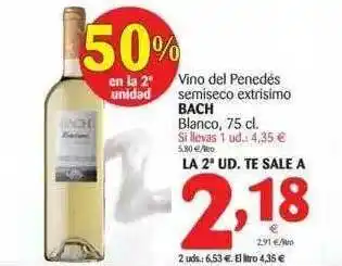 Alimerka Vino Del Penedés Semiseco Extrisimo Bach Blanco 75cl oferta