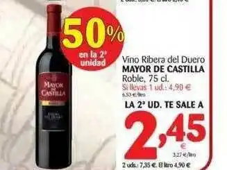 Alimerka Vino Ribera Del Duero Mayor De Castilla Roble 75cl oferta