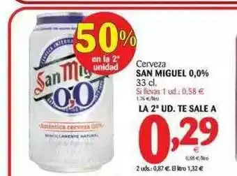 Alimerka Cerveza San Miguel 0.0% 33cl oferta
