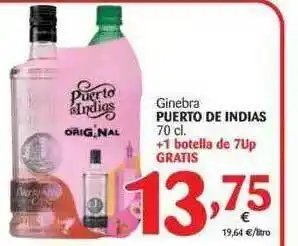 Alimerka Ginebra Puerto De Indias 70cl +1 bottella de 7Up Gratis oferta