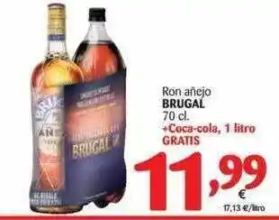 Alimerka Ron Añejo Brugal 70cl +Coca-Cola 1lt. Gratis oferta